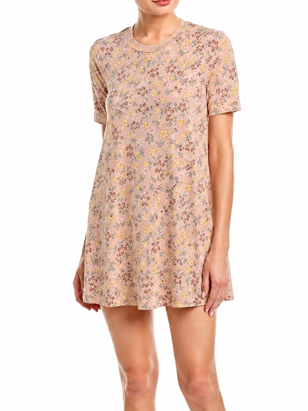 BCBGeneration dusty pink floral swing dress, small